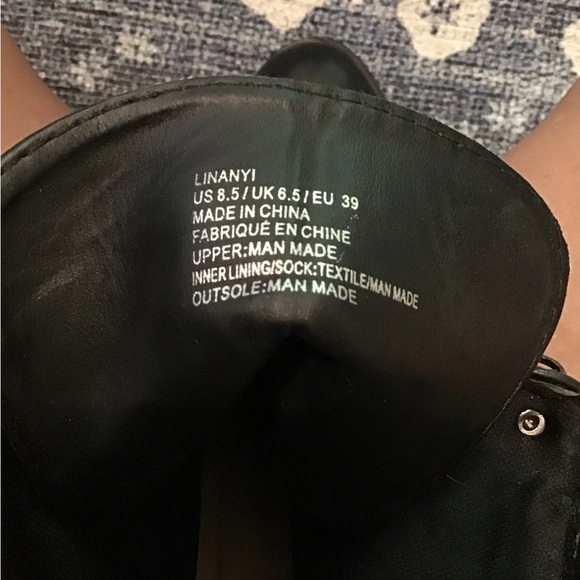 Black Leather High Heel Ankle Boots - Picture 4 of 4